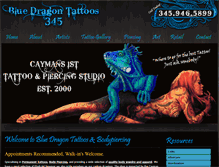 Tablet Screenshot of bluedragontattoos345cayman.ky